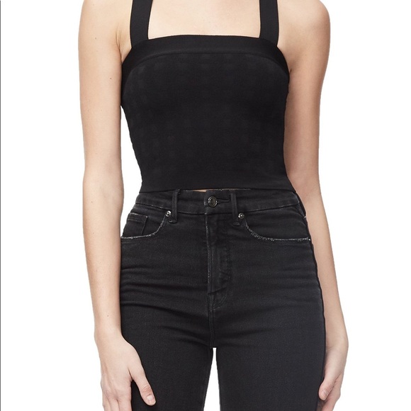 Good American Tops - NWT Good American THE PIN-UP KNIT TANK | BLACK01